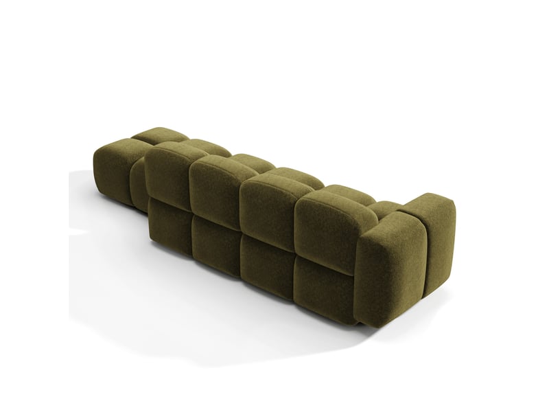  Canapé modulable 4 places en velours texturé moss MOSS - Conforama E