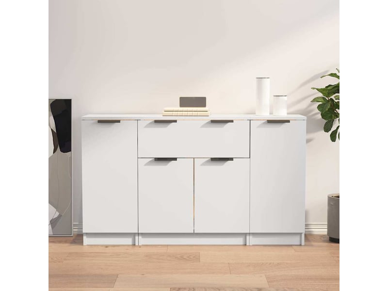  Buffets 3 pcs - bahut - meuble de rangement blanc bois d'ingénierie  - Conforama B