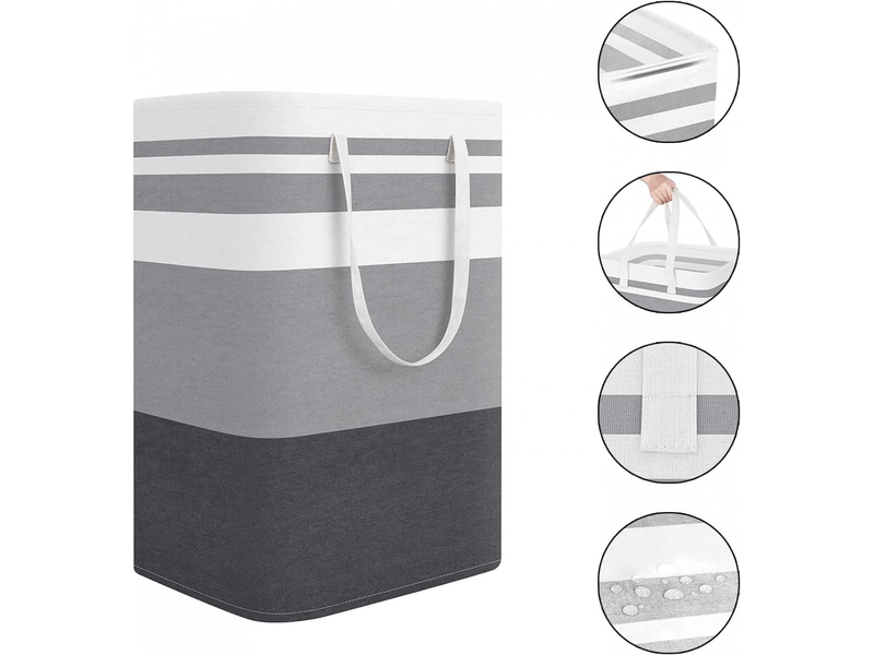  2 unités de panier à linge sale de 75l, pliable, avec poignée, de grande capacité, panier de rangement pour vêtements et jouets  - Conforama C
