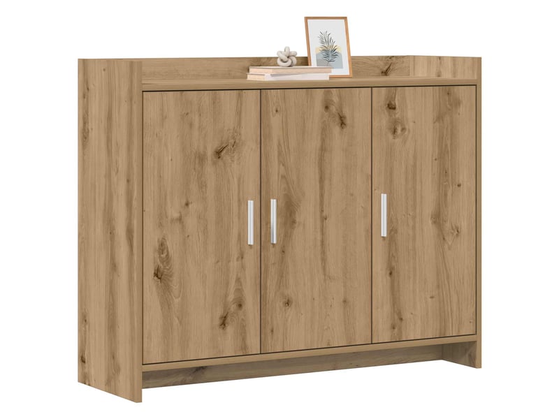  Buffet - bahut - meuble de rangement chêne artisanal 98,5 x 33 x 80 cm bois d'ingénierie  - Conforama C