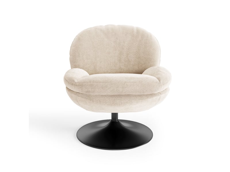  Fauteuil pivotant en velours bouclé beige aspen APF25VBB - Conforama E