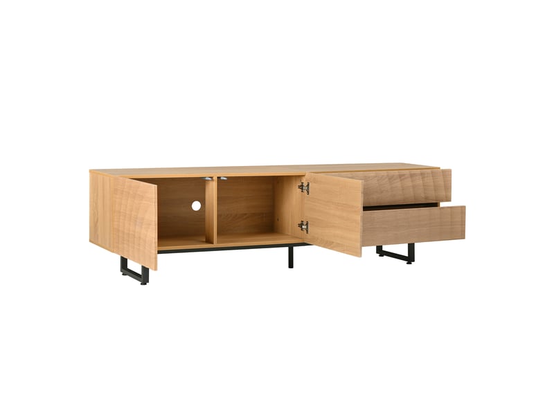  Meuble tv moderne 180 x 38 x 51,5 cm – façade à texture 3d  - Conforama D