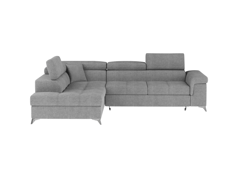  Canapé d'angle convertible palazzo 4 places gris clair – angle gauche avec coffre  - Conforama A