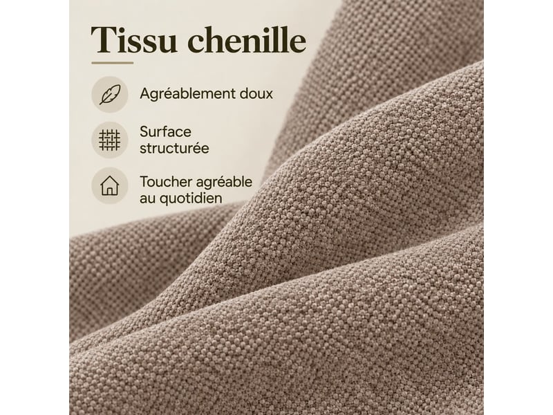  Chaise de salle à manger en tissu chenille avec mousse 25d, dossier incurvé et pieds métalliques, lots de 2, 4 ou 6  - Conforama D