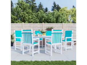 Lot de 6 coussins de dossier,  coussins de dos, tissu oxford turquoise cf59466