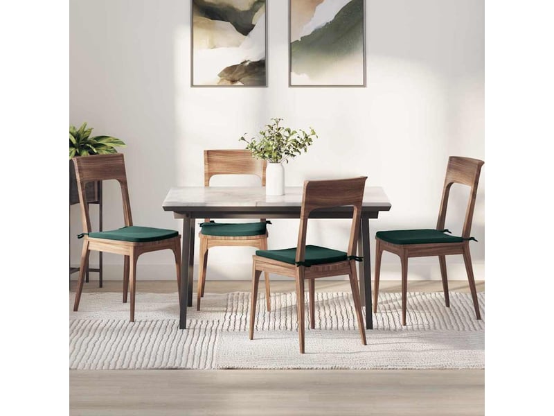 Lot de 4 coussins de siège, coussins décoratifs velours vert foncé 40 x 40 x 3 cm cf60044 - Conforama B