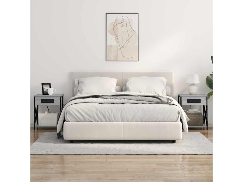  Table de chevet - cabinet de chevet - table de nuit gris sonoma 41 x 31 x 51 cm bois d'ingénierie  - Conforama C
