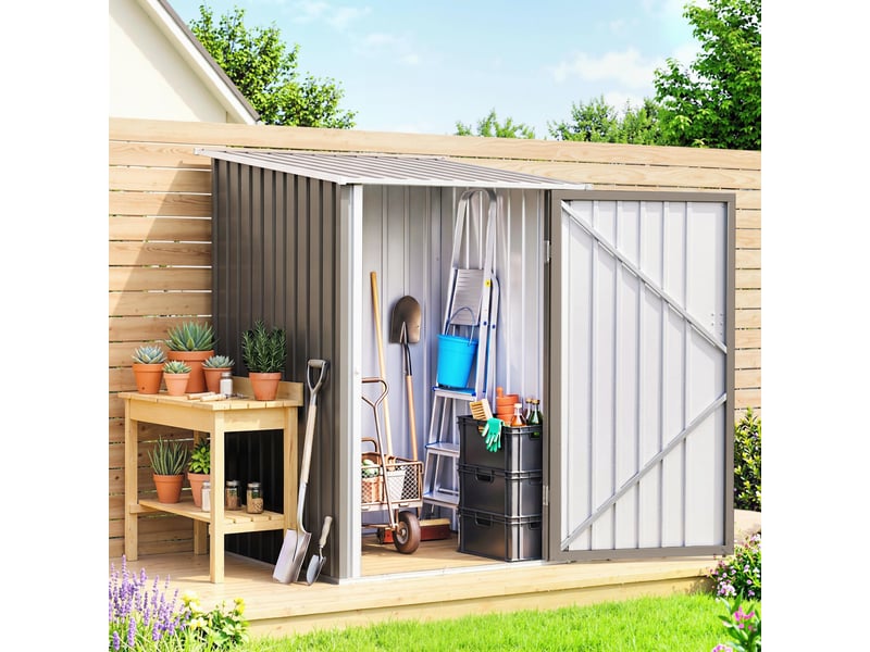  Abri de jardin 1m² - remise pour outils - cabanon porte verrouillable - dim. 1l x 1,03l x 1,6h m - tôle d'acier ondulée  - Conforama C