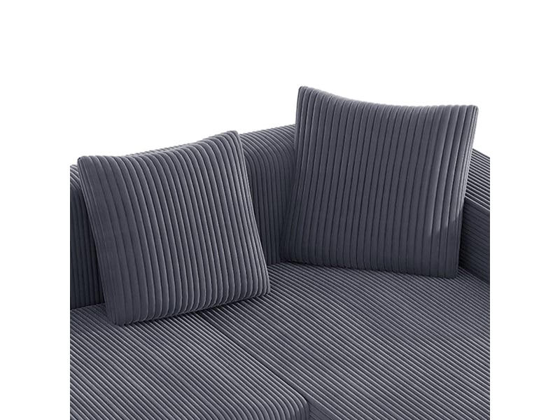 Canapé d'angle avec méridienne modulable 261 x 146 cm assise profonde sans montage - Conforama E