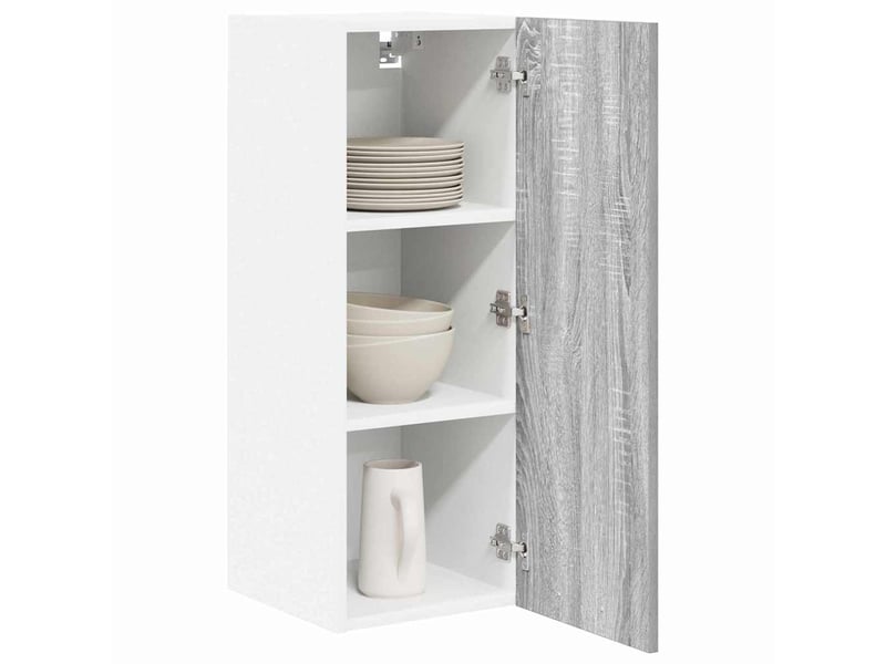 Armoire suspendue 2 pcs gris sonoma et blanc bois d'ingénierie shl1249 - Conforama C