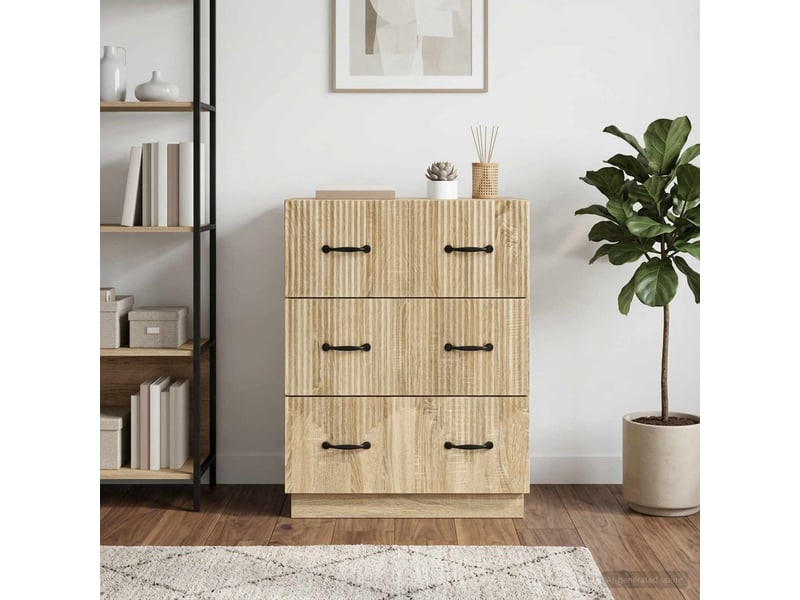  Armoire de rangement bureau, armoire à tiroirs chêne sonoma 66 x 34,5 x 87 cm  - Conforama D