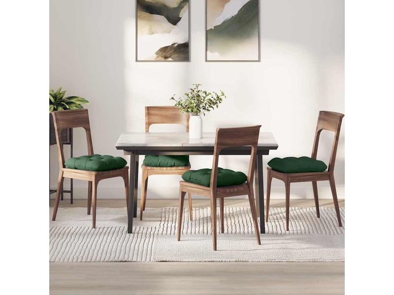  Lot de 4 coussins de siège, coussins décoratifs tissu en velours côtelé vert foncé cf59998  - Conforama B