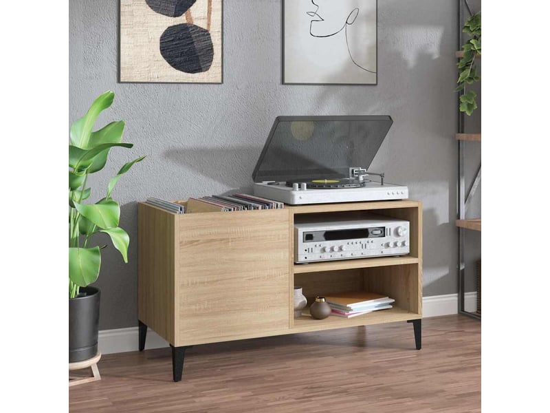  Armoire à disques, armoire de rangement chêne sonoma 84,5x38x48 cm bois d'ingénierie  - Conforama B