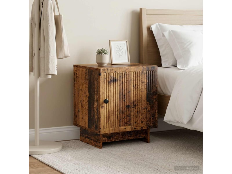 Table de chevet - cabinet de chevet - table de nuit 2 pc bois ancien 43 x 34,5 x 50 cm - Conforama C