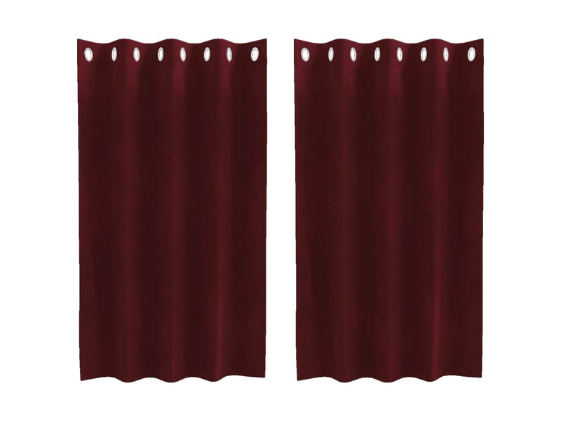  Lot de 2 rideaux, rideaux de fenêtre bordeaux 140 x 140 cm velours cf44000  - Conforama A