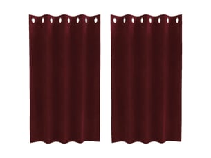 Lot de 2 rideaux, rideaux de fenêtre bordeaux 140 x 140 cm velours cf44000