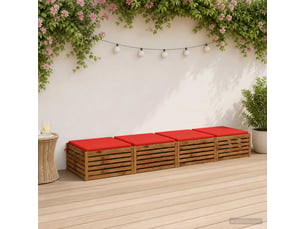 Lot de 4 coussins de siège, coussins d'assise soest 100 % polyester rouge cf60514