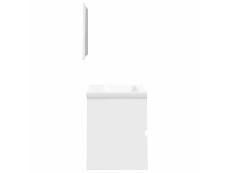 Armoire lavabo de salle de bain avec bassin et miroir blanc - Conforama E