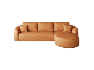Canapé d'angle compressé droit fixe MODENVIE 3 places Tissu orange