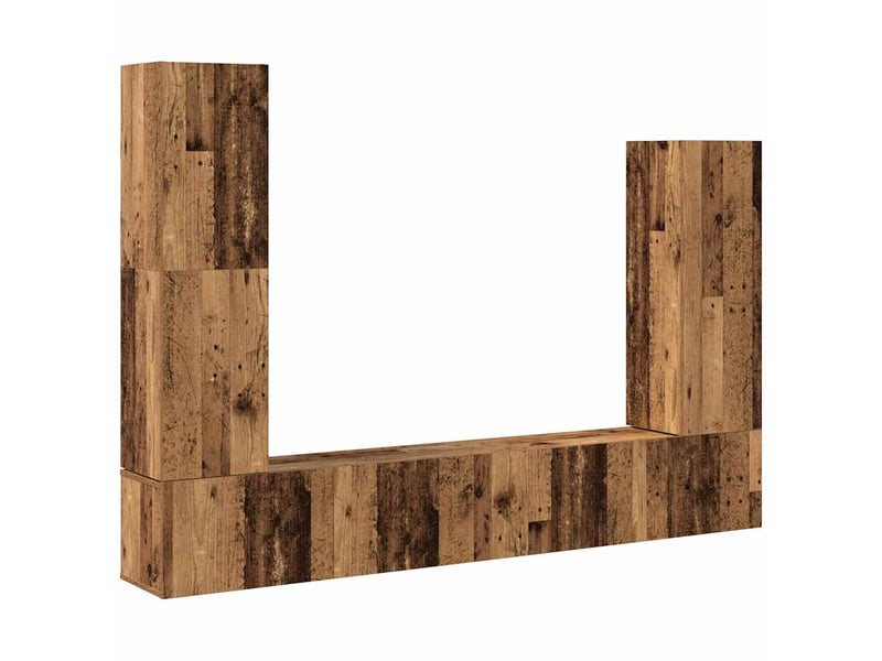  Ensemble de meuble tv - banc tv - meuble de rangement mural 4 pcs vieux bois bois d'ingénierie  - Conforama A