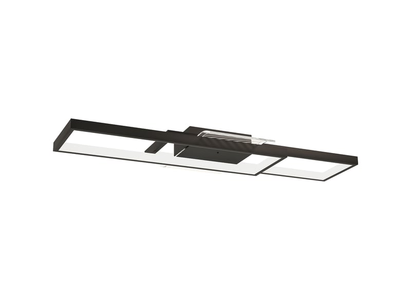  Plafonnier led rectangle 43w, luminaire plafonnier 3000-6000k, 4600lm, télécommande, noir, 70 x 30 cm  - Conforama B