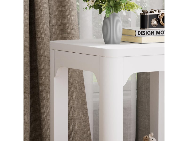  Lot de 2 tables d'appoint avec 2 niveaux en mdf blanc 50 x 40 x 60 cm W3148P487854 - Conforama D
