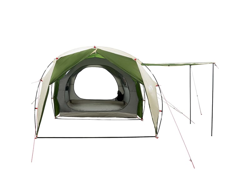  Tente tunnel, tente de camping 4 personne vert polyester 185t avec revêtement pu shl91133  - Conforama E