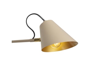 Applique murale moderne taupe avec intérieur doré orientable 2 lumières - lune