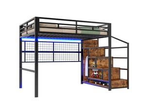 Lit mezzanine 140x200 cm TCQPZ coloris noir