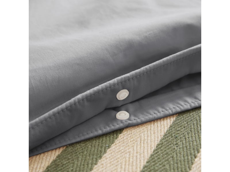  Housse de couette 140x200 cm percale de coton galet PD25271 - Conforama C