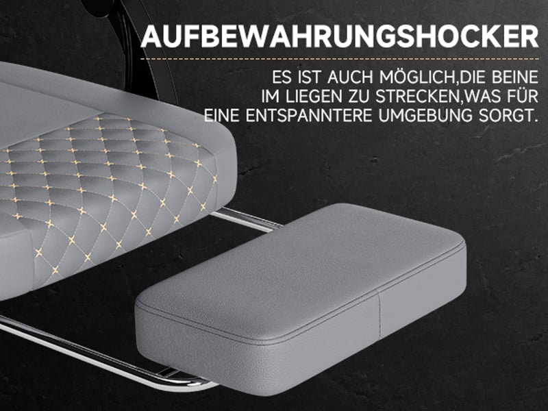  Chaise gaming simili-cuir avec massage et repose-pieds, capacité 150 kg  - Conforama E
