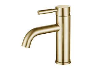 Robinet de salle de bain en or brossé, robinet de lavabo monotrou en acier inoxydable (or)
