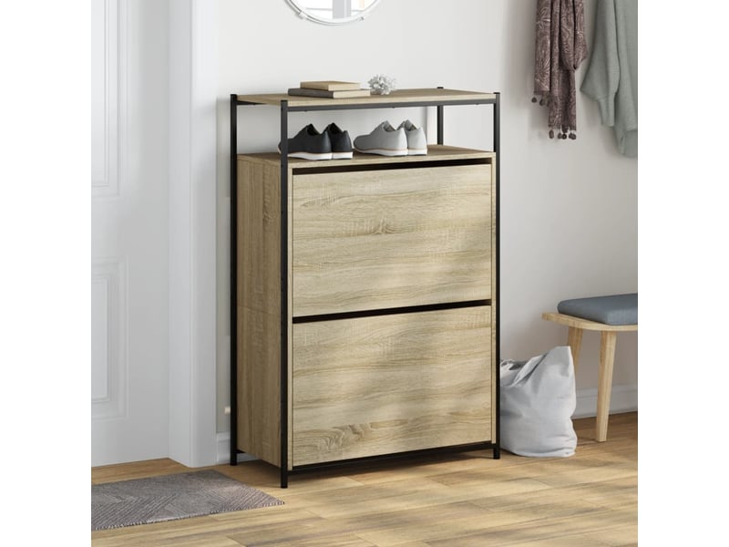  Meuble à chaussures, armoire à chaussures chêne sonoma 0  - Conforama C