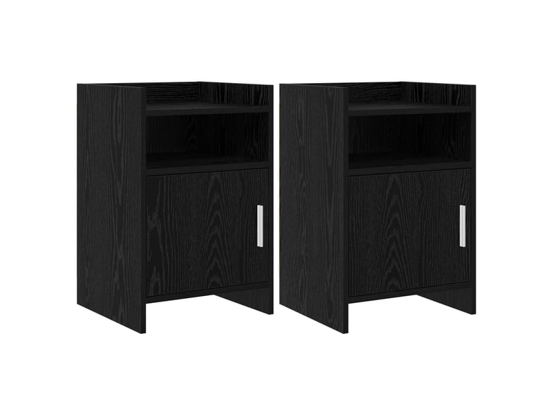  Tables de chevet 2 pièces chêne noir 40 x 36 x 60 cm  - Conforama B