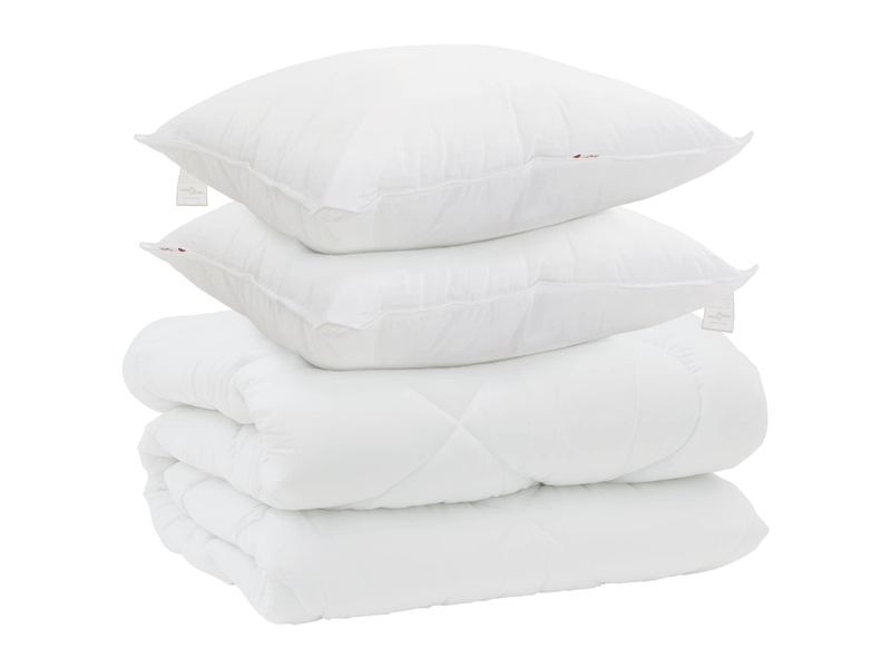  Duvet d'hiver avec oreiller 3 pièces - couette blanc microfibre  - Conforama A