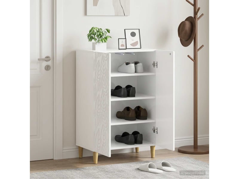  Meuble à chaussures, armoire à chaussures delft 59,5x39,5x90 cm blanc brillant  - Conforama B