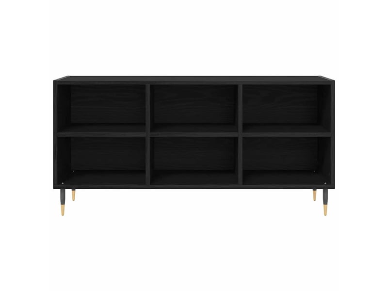  Meuble tv - banc tv - meuble de rangement 103,5 x 30 x 50 cm chêne noir bois d'ingénierie  - Conforama E