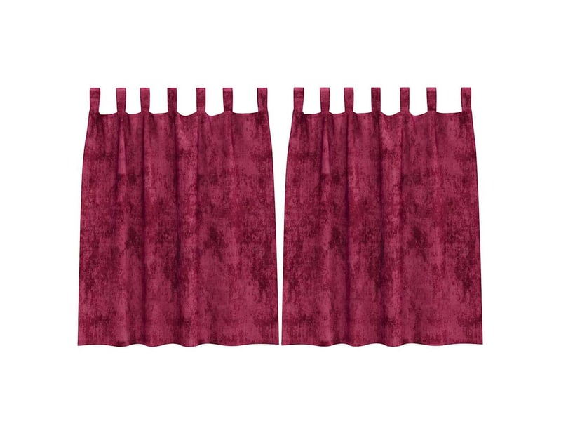  Lot de 2 rideaux en velours, rideaux de fenêtre bordeaux 140 x 140 cm velours cf44148  - Conforama A