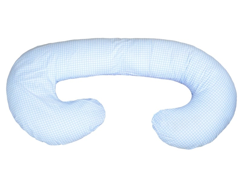  Coussin usages multiples bleu à carreaux 4200221 - Conforama A