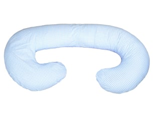 Coussin usages multiples bleu à carreaux