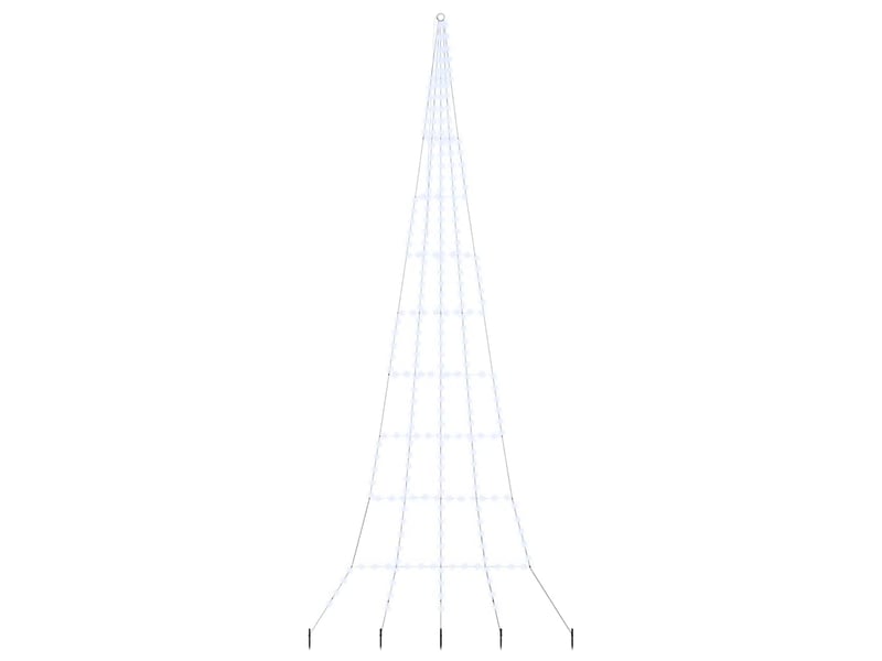  Arbre de noël, sapin de noël led avec piquets au sol blanc froid 511 cm métal  - Conforama A