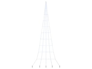 Arbre de noël, sapin de noël led avec piquets au sol blanc froid 511 cm métal