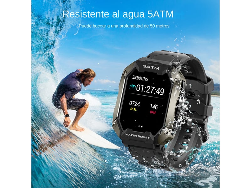  Montre connectée pour homme, surveillance de la santé 24h24, étanchéité 5 atm, écran 1,71 pouce.  - Conforama D