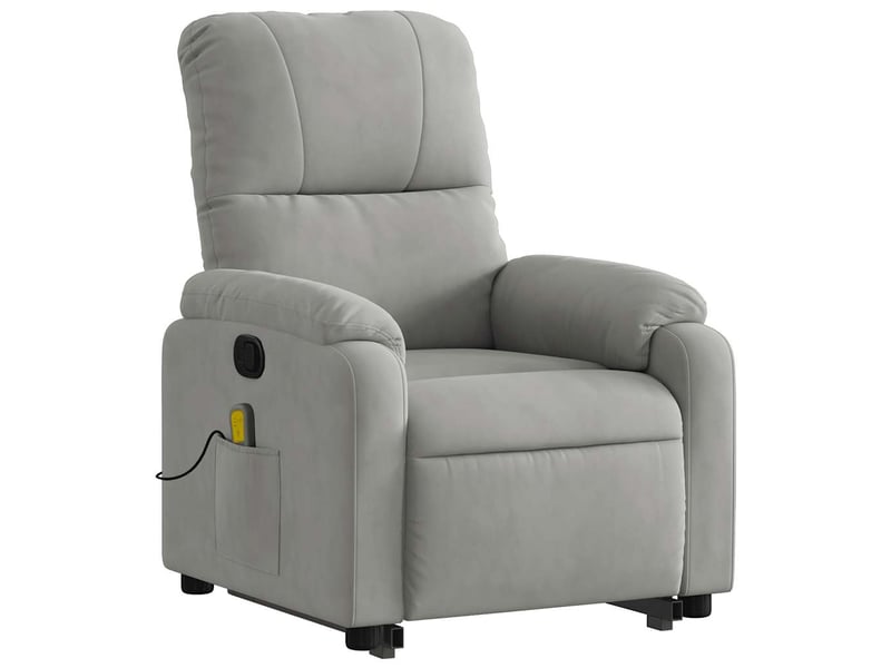  Fauteuil inclinable de massage, fauteuil relax gris clair tissu microfibre shl91948  - Conforama D