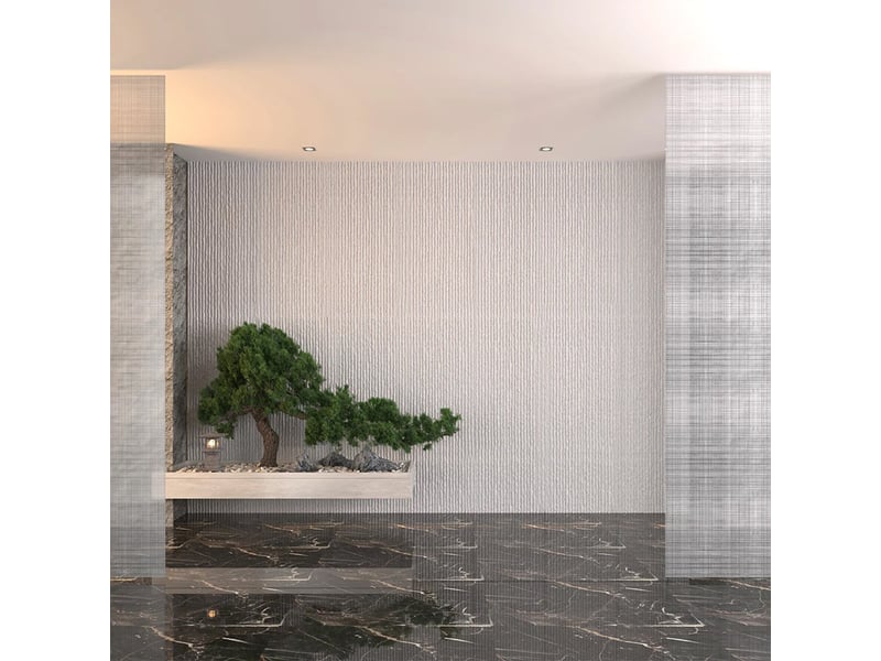 Panneaux décoratifs 3d effet pierre en pu, lot de 12 pièces - blanc  - Conforama D