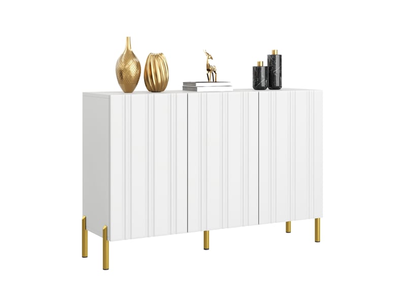  Meuble à chaussures 3 portes, étagères réglables, charnières amorties pour entrée ou salon, 120 × 35,5 × 80 cm  - Conforama A