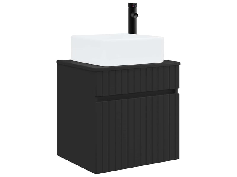  Meuble de lavabo mural, rangement salle de bain noir 49x41x63 cm bois d'ingénierie shl3691  - Conforama A