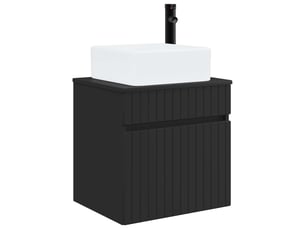 Meuble de lavabo mural, rangement salle de bain noir 49x41x63 cm bois d'ingénierie shl3691