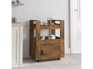 Desserte de cuisine, chariot de rangement chêne fumé 60x45x80 cm bois d'ingénierie shl48752