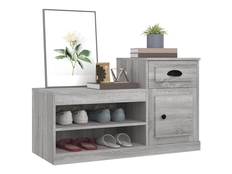  Meuble à chaussure, armoire à chaussures sonoma gris 100x42x60 cm bois d'ingénierie  - Conforama D